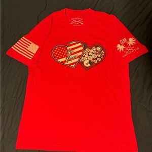 Grunt Style Mens XL Be Mine Tee Shirt Bullets Flag Ammo Heart Valentine's Day